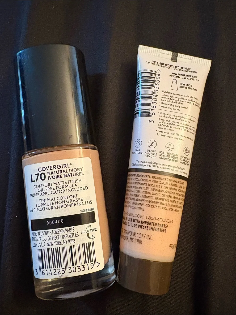 COVERGIRL Matte Liquid Foundations in Light/Light Ivory NWT
